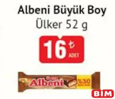ÜLKER ALBENİ BÜYÜK BOY ÇİKOLATA 52 G fiyat ve kampanya bilgisi